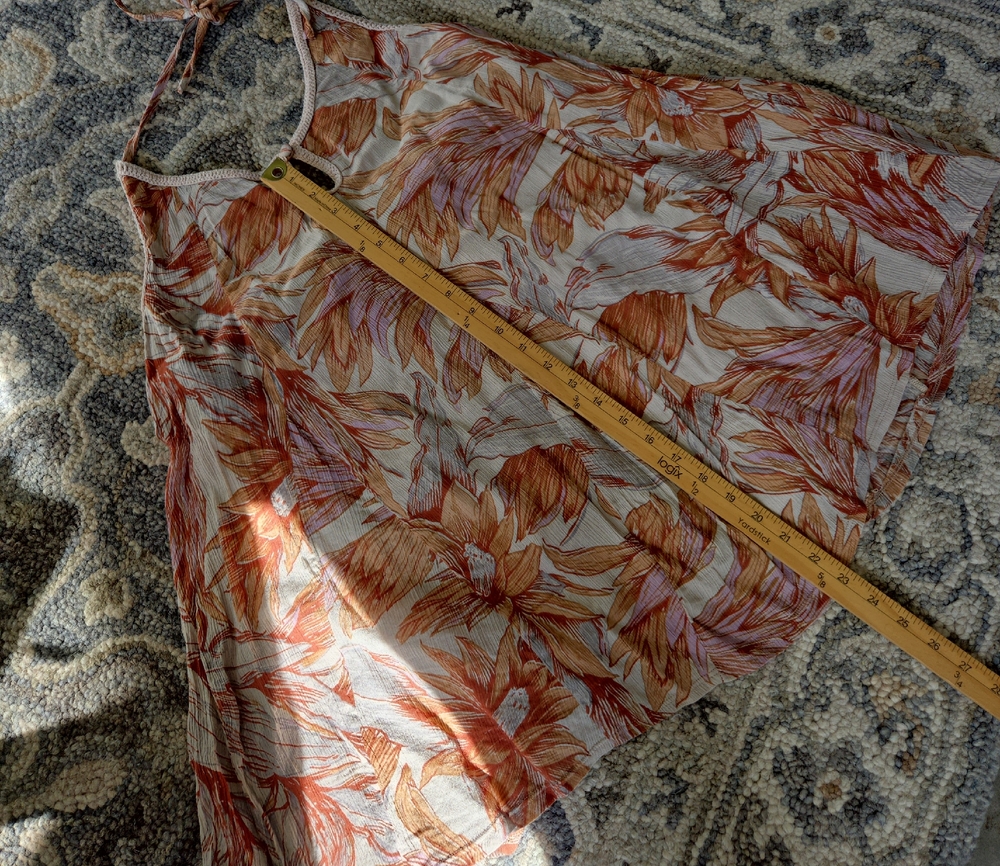 O'Neill Floral Backless Dress - Orange and White